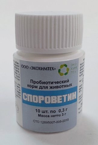 СПОРОВЕТИН (таблетки) - Кормовой пробиотик, содержит Bacillus subtilis 12B,таблетки, уп.10 шт (Россия) ООО"ЭкоХимТех" СПОРОВЕТИН (таблетки) - Кормовой пробиотик, содержит Bacillus subtilis 12B,таблетки, уп.10 шт (Россия) ООО"ЭкоХимТех"