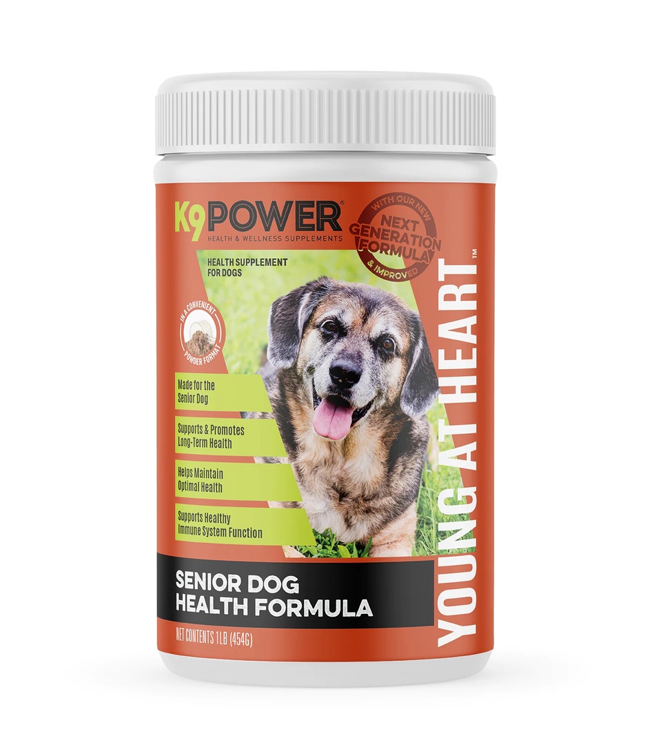 *K9 POWER Young At Heart Nutritional Senior Dog витамины для пожилых собак, 1 lb 454 гр.(США)(срок 01.06.25)