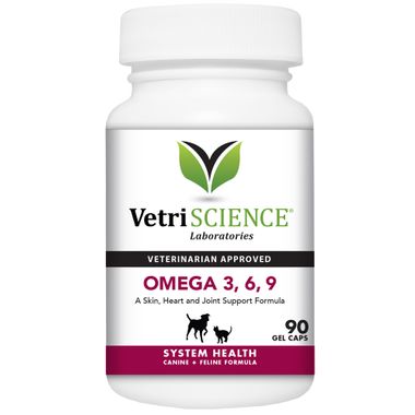 VetriScience Omega 3, 6, 9 (90 Gel Caps) капсулы с гелем для шерсти и кожи, для кошек и собак, 90 шт (США)
