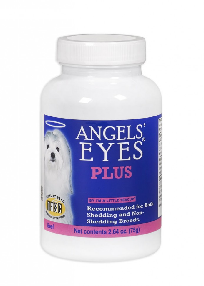 Angels' Eyes Plus Beef Flavored Powder Tear Stain Supplement for Dogs & Cats, Порошок, средство от слезотечения  для собаки кошек, вкус говядины 75 гр(США)