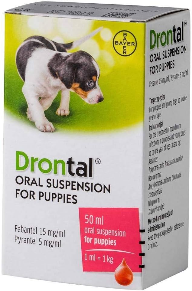 Дронтал д/щенков DRONTAL PUPPY противоглистное средство: суспензия 50 мл со вкусом мяса (Байер, Германия)