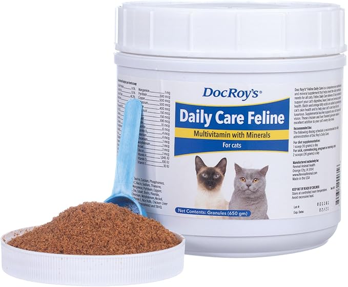 Doc Roy's® Daily Care, гранулы, 650 gm Мультивитамины для кошек, поддерживающие здоровье пищеварительной системы, сердца, мозга и нервной системы (США)