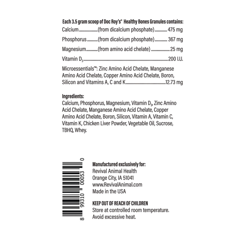 Doc Roys Healthy Bones, 700 gm (порошок) для щенков с кальцием, фосфором, магнием и витамин Д (700гр.) (США)