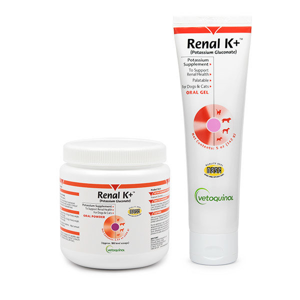 Vetoquinol Renal K+ Пищевая добавка в геле Renal K+ с глюконатом калия и витаминами группы В. 142g .(Франция)