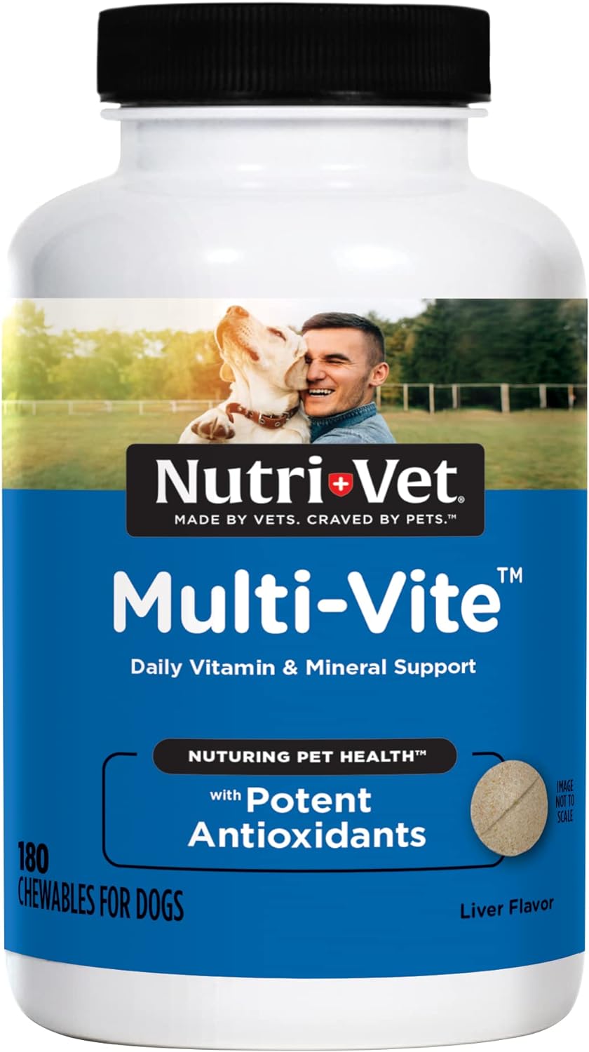 Nutri-Vet Multi-Vite Chewable Tablets Multivitamin for Dogs,Мультивитамины для собак, жевательные таблетки 180 шт.(США)