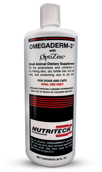 Omegaderm-3™ ( OptiZinc)  жидкая пищевая добавка  для шерсти и кожи питомцев, 32 oz, 956 мл (США)