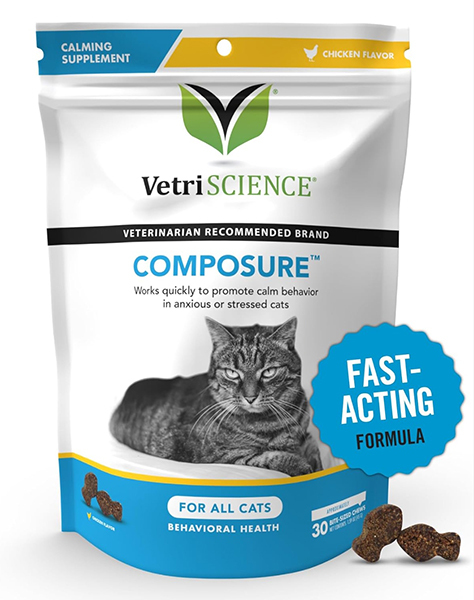 VetriScience Composure Cat Calming Chews Variety Pack  успокоительное жевательное лакомство для кошек, 30 шт (США)