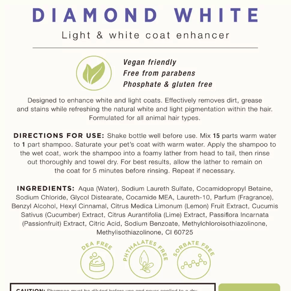 WAHL Diamond White Шампунь для светлой и белой шерсти, 5 л (Великобритания) WAHL Diamond White Шампунь для светлой и белой шерсти, 5 л (Великобритания)