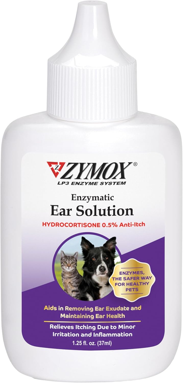Zymox Enzymatic Ear Solution with 0.5-Percent Hydrocortisone, for Dog & Cat, 37 мл - раствор для ушей с гидрокартизоном, (США)