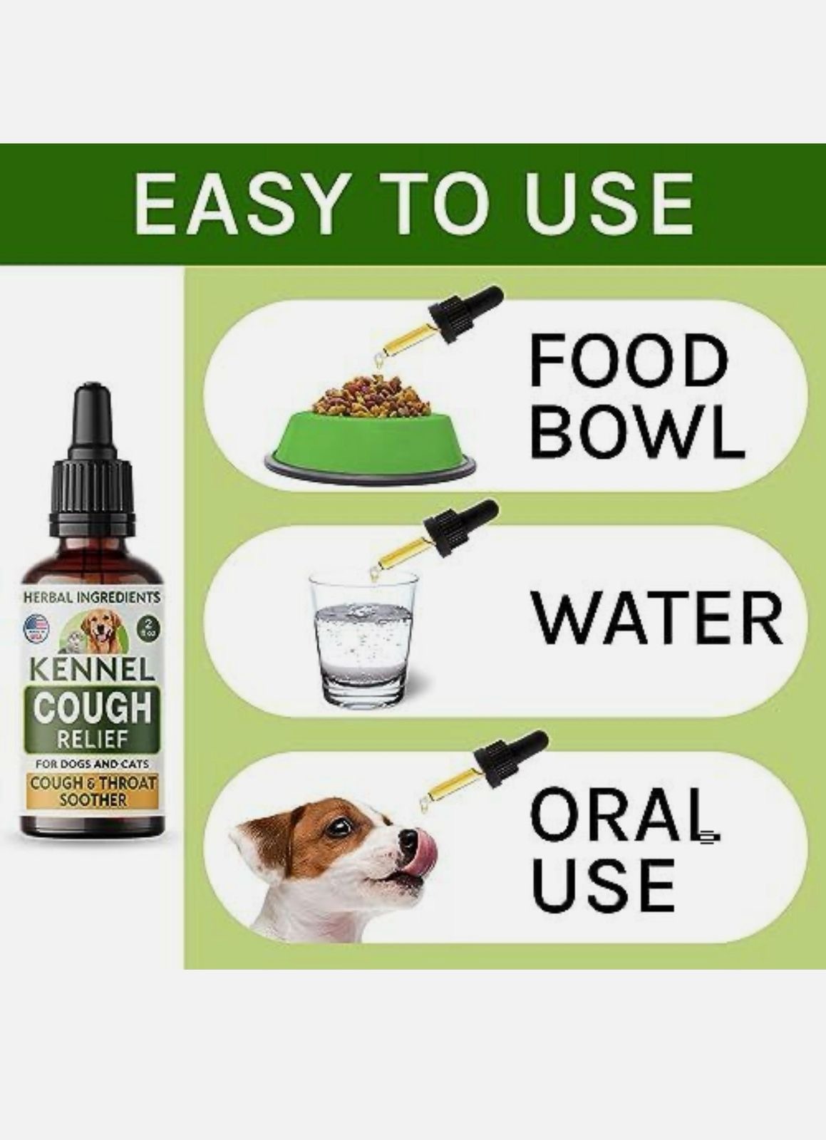 Kennel Cough Treatment for Dogs & Cats - Liquid Throat Soother сироп от питомникова кашля собак 245 мг, лечение астмы и облегчение симптомов коллапса у кошек. (США)