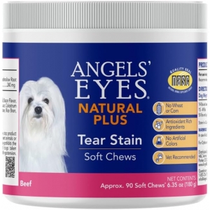 *Angels' Eyes Natural Powder Tear Stain Supplement for Dogs & Cats, жеват.таблетки средство от слезотечения  для собаки кошек, вкус говядины 90 шт(США)