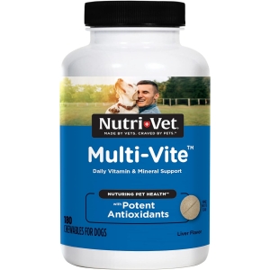 Nutri-Vet Multi-Vite Chewable Tablets Multivitamin for Dogs,Мультивитамины для собак, жевательные таблетки 180 шт.(США)