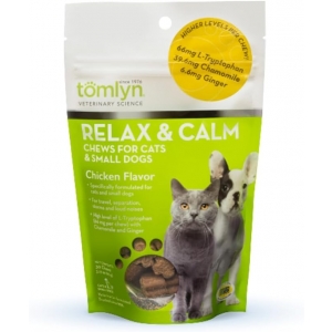 Tomlyn Relax & Calm Chews for Cats & Small Dogs, успокоительное жевательное лакомство со вкусом курицы для мал.собак/кошек (USA) 30 шт.