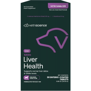 VetriScience Vetri-SAMe Liver Health 225 mg, 30 шт Добавка для поддержания функции печени средних и больших собак.(США).