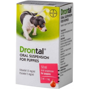 Дронтал д/щенков DRONTAL PUPPY противоглистное средство: суспензия 50 мл со вкусом мяса (Байер, Германия)
