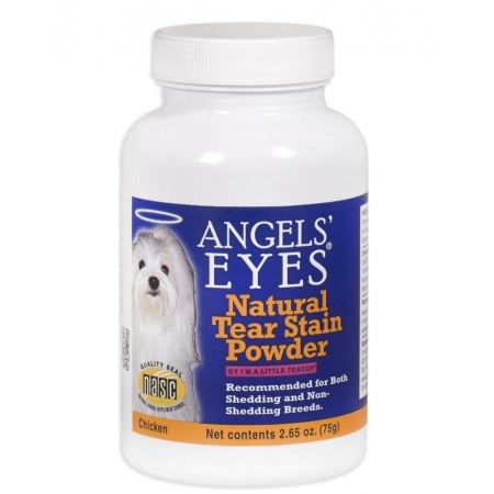 Angels' Eyes Natural Powder Tear Stain Supplement for Dogs & Cats, Порошок, средство от слезотечения  для собаки кошек, вкус курицы 75 гр(США) 