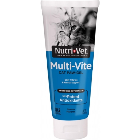 Nutri-Vet Multi-Vite Salmon Flavored Gel Multivitamin for Cats, 85 гр (туба) гель мультивитамин для кошек (США)