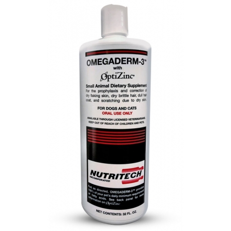 Omegaderm-3™ ( OptiZinc)  жидкая пищевая добавка  для шерсти и кожи питомцев, 32 oz, 956 мл (США)