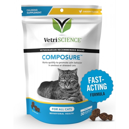 VetriScience Composure Cat Calming Chews Variety Pack успокоительное жевательное лакомство для кошек, 30 шт (США) срок 01.06.26 VetriScience Composure Cat Calming Chews Variety Pack успокоительное жевательное лакомство для кошек, 30 шт (США) срок 01.06.26