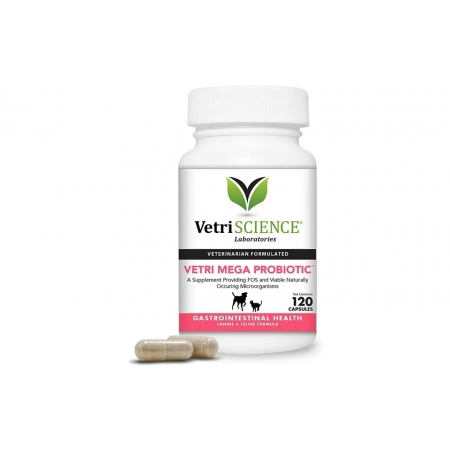 VetriScience Vetri-Mega Probiotic for Dogs & Cats - 120 Caps = пробиотик для собак/кошек 120 таб (США)