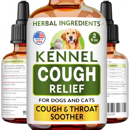 Kennel Cough Treatment for Dogs & Cats - Liquid Throat Soother сироп от питомникова кашля собак 245 мг, лечение астмы и облегчение симптомов коллапса у кошек. (США) Kennel Cough Treatment for Dogs & Cats - Liquid Throat Soother сироп от питомникова кашля собак 245 мг, лечение астмы и облегчение симптомов коллапса у кошек. (США)
