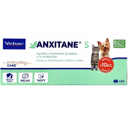 Virbac Anxitane S 30 таб.Вирбак Анкситан успокоительная кормовая добавка для собак и кошек, вес до 10 кг. (Франция)( срок 01.03.27)
