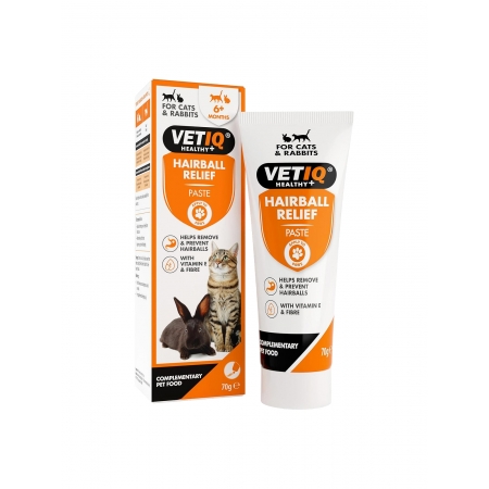 VETIQ Hairball Relief Paste. Паста для выведения шерсти из желудка  у кошек и кроликов, 70 г. (Ирландия)