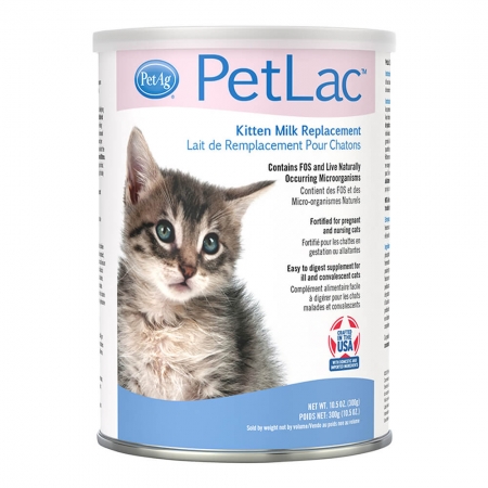 Pet-Ag PetLac Kitten Milk Replacement Powder Заменитель материнского молока для котят от 0 месяцев (порошок) 1-ступень, (300гр.) (США)